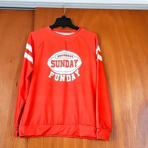 Sleek and smooth,  jersey style sweatshirt, size L,  Orange, new and never worn.